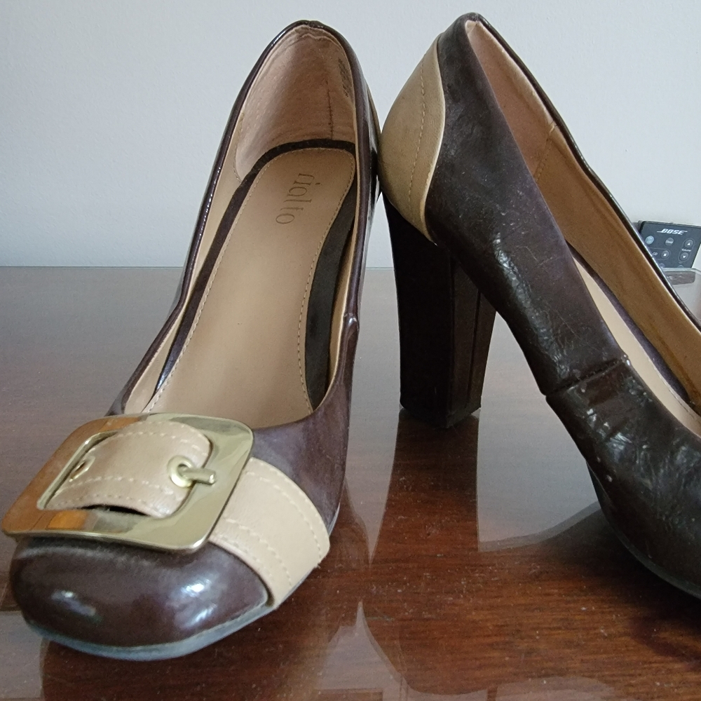 Ladies Buckle Heels Size 7.5